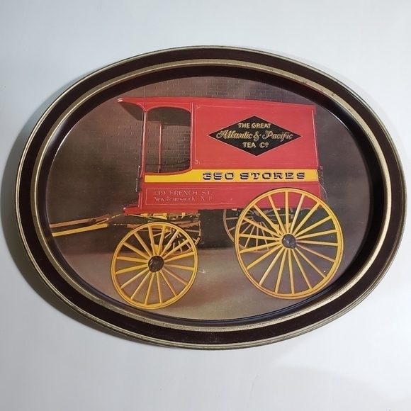 Vintage Great Atlantic & Pacific Tea co serving tray - Picture 1 of 9